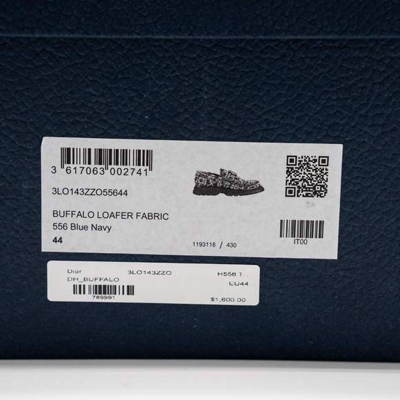 size 44eu 11 US Dior Buffalo Loafer Cannage Tweed Navy Blue main image 5